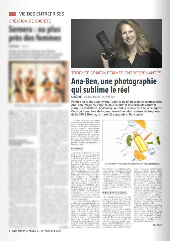 photographe professionnelle, cpme, drôme, Ardèche