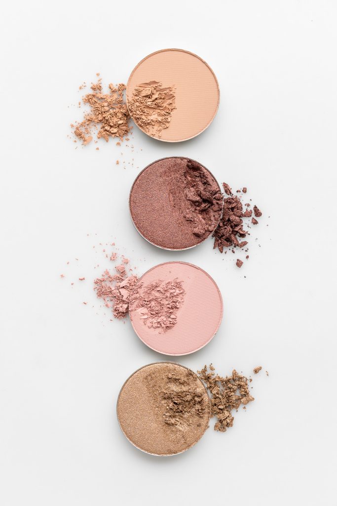 Vue top de la gamme cosmétique complète